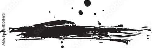 墨絵・飛び散り・飛沫・墨汁の和風エフェクトイラスト素材