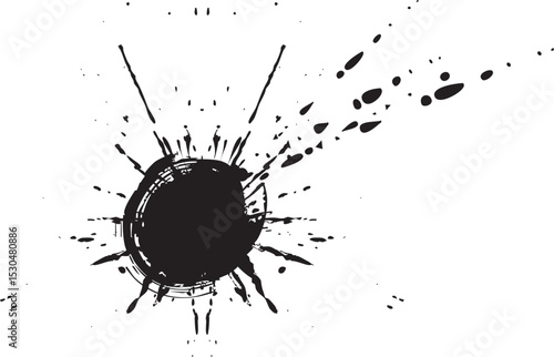 墨絵・飛び散り・飛沫・墨汁の和風エフェクトイラスト素材