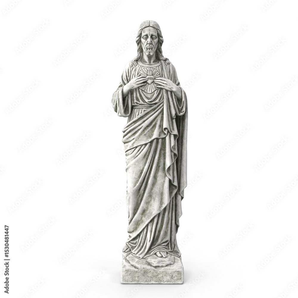 Obraz premium Jesus Christ Sacred Heart statue isolated on transparent background