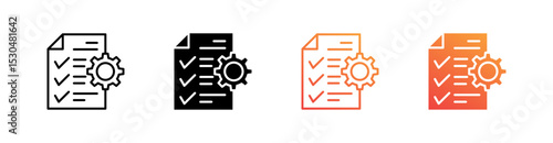 Project Management Multiple Style Icon Set Vector 