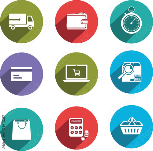 E-commerce support icons for customer service and chatbot apps