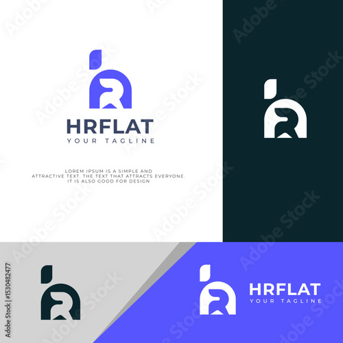 Interlocked HR, RH letter Design Minimalist, Modern, Branding, Identity, Creative, Symbol.
