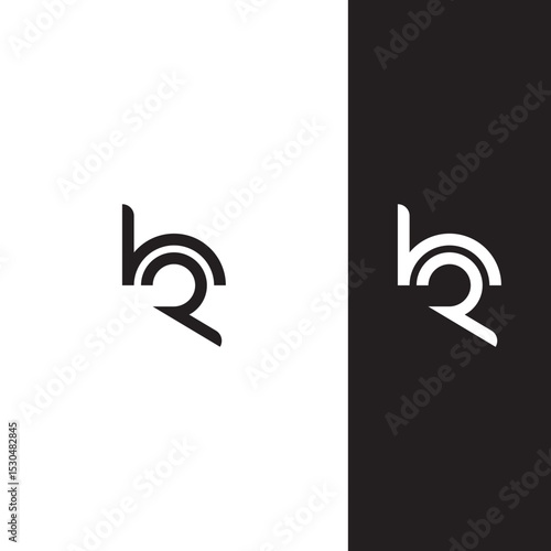 Interlocked HR, RH letter Design Minimalist, Modern, Branding, Identity, Creative, Symbol.