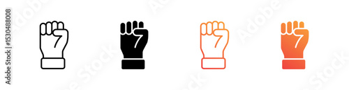 Empower Multiple Style Icon Set Vector 