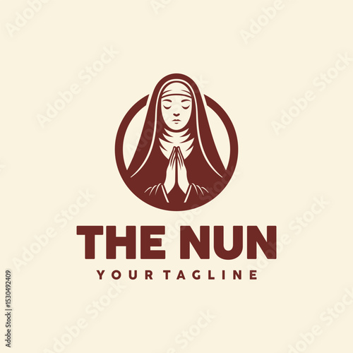nun silhouette logo vector illustration
