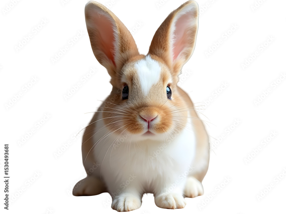 Rabbit portrait cute furry bunny with long ears, adorable fluffy animal sitting PNG file isolated on transparent background Rabbit portrait cute furry bunny with long ears, adorable fluffy animal sitting PNG file isolated on transparent background