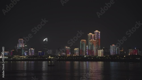 Wallpaper Mural Beautiful Wuhan City Skyline Yangtze River Night Light Show Torontodigital.ca