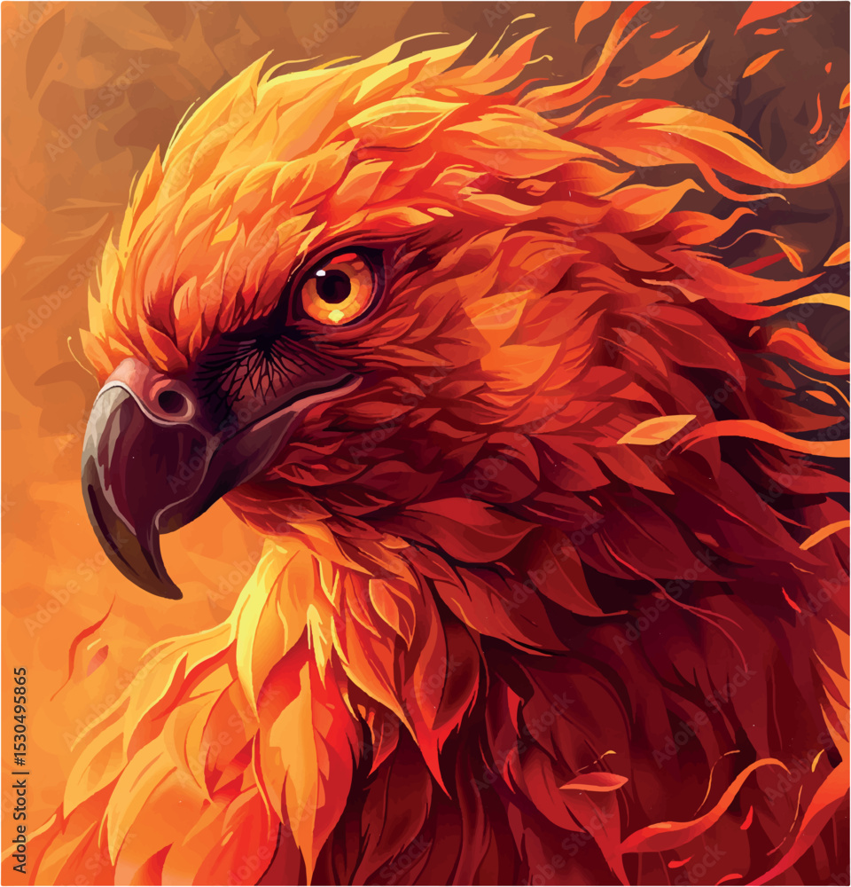 Obraz premium phoenix, bird, illustration, animal, fire, symbol, eagle, nature, art, vector, icon, wing, tattoo, logo, drawing, abstract, graphic, design, feather, silhouette, emblem, fly, isolated, vintage 