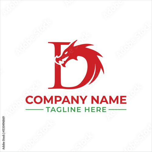 Luxury Dragon Logo, Minimalist Mythical Creature Vector