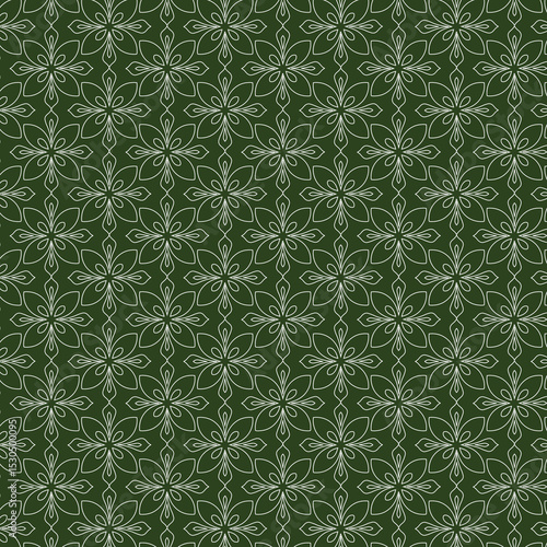 green seamless pattern with leaves