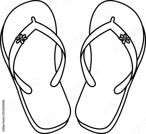 flip flops icon with flower decoration