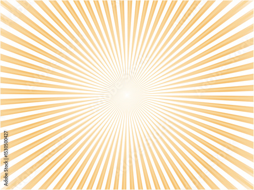 明るく光り輝くシンプルな集中線背景素材_ライトオレンジ