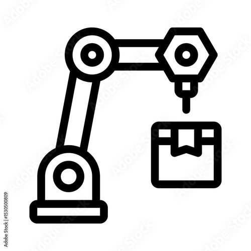 robot arm line icon