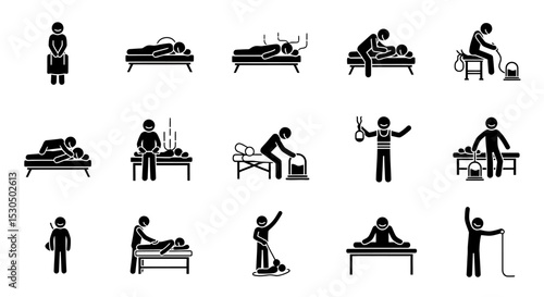 Pictogram Illustrations of Various Therapeutic and Medical Treatments