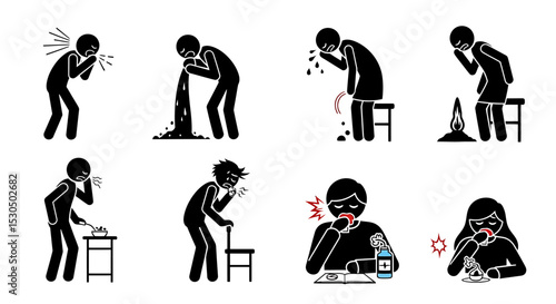 Pictogram Set: Various Symptoms of Illness and Sickness