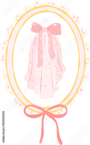 Embroidered Bridal Veil with Satin Bow