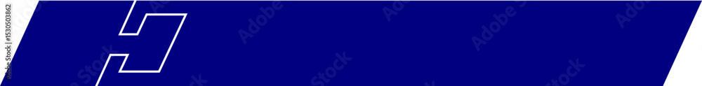 Obraz premium blue notched banner with double line outline icon