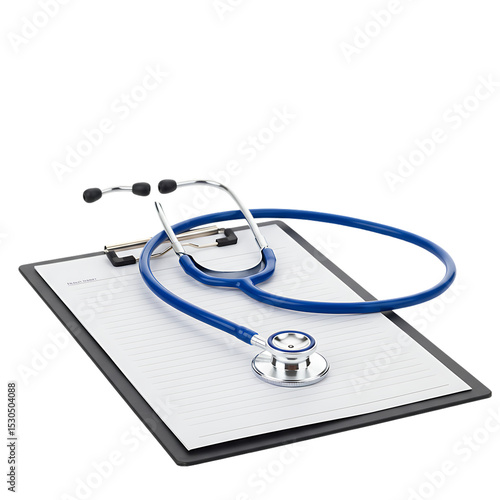 Medical Supplies: Stethoscope, Clipboard, and Chart