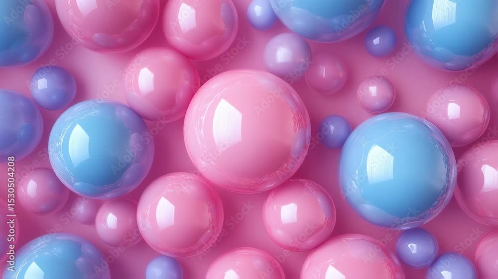 Pastel Bubbles Animation, Soft Pink and Blue Spheres, 3D Rendering Background Video Pastel Bubbles Animation, Soft Pink and Blue Spheres, 3D Rendering Background Video