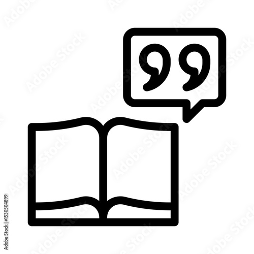 literary quote line icon