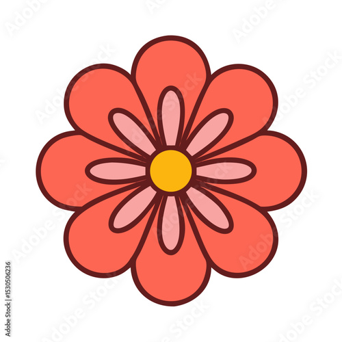 Beautiful Flower Vector Art Illustration – Colorful Botanical Clipart for Design and Decoration