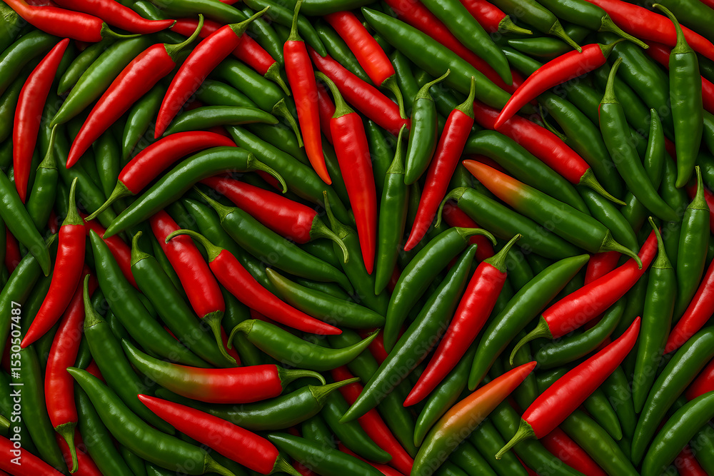 Vibrant Pile of Red and Green Chili Peppers, Fresh and Spicy Ingredients for Culinary Creations and Spicy Dishes Vibrant Pile of Red and Green Chili Peppers, Fresh and Spicy Ingredients for Culinary Creations and Spicy Dishes