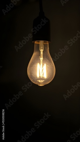 light bulb on black background