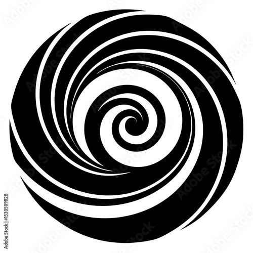 A black and white spiral design.