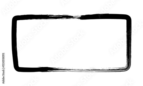 筆で描かれた四角いあしらい