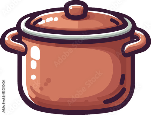 蓋付きの鍋のイラスト