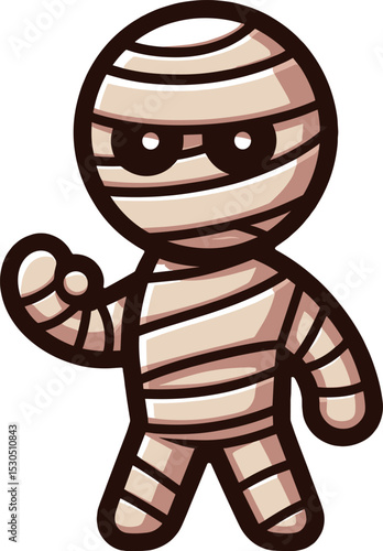 ちびキャラのミイラのイラスト