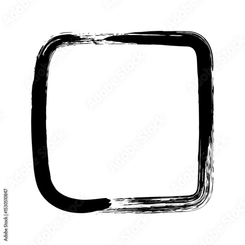 筆で描かれた四角いあしらい