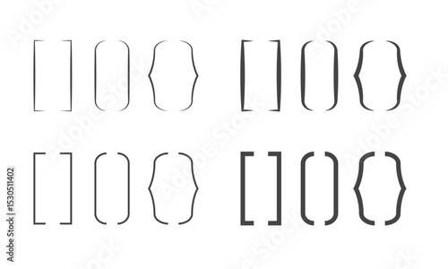 Parenthesis icons set. Vector illustration
