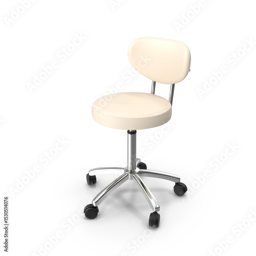 Beige medical office chair isolated on transparent background