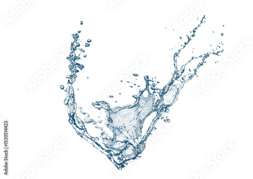 カーブした青い抽象的な水しぶき