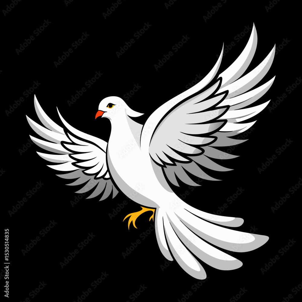 Fototapeta premium white dove isolated on black