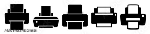 Iconic Printer Collection Depicting Various Inkjet and Laser Printing Designs