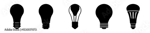 A comparative vector collection of incandescent and LED light bulb shapes