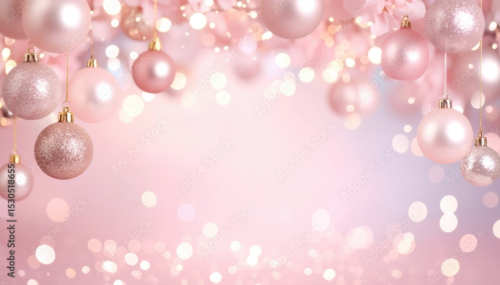 Festive celebration ornaments soft pink background digital illustration holiday mood aesthetic view joyful vibes Festive celebration ornaments soft pink background digital illustration holiday mood aesthetic view joyful vibes