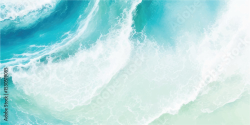 A soothing ocean-inspired watercolor painting in gentle blue and green shades. Abstract and flowing, ideal for relaxing visuals and branding.
