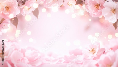 Delicate floral arrangement with soft bokeh lights elegant studio setup stunning nature background romantic atmosphere