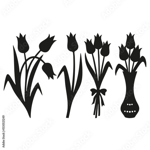 Tulip Flower Vector Set - Natural Floral Illustration