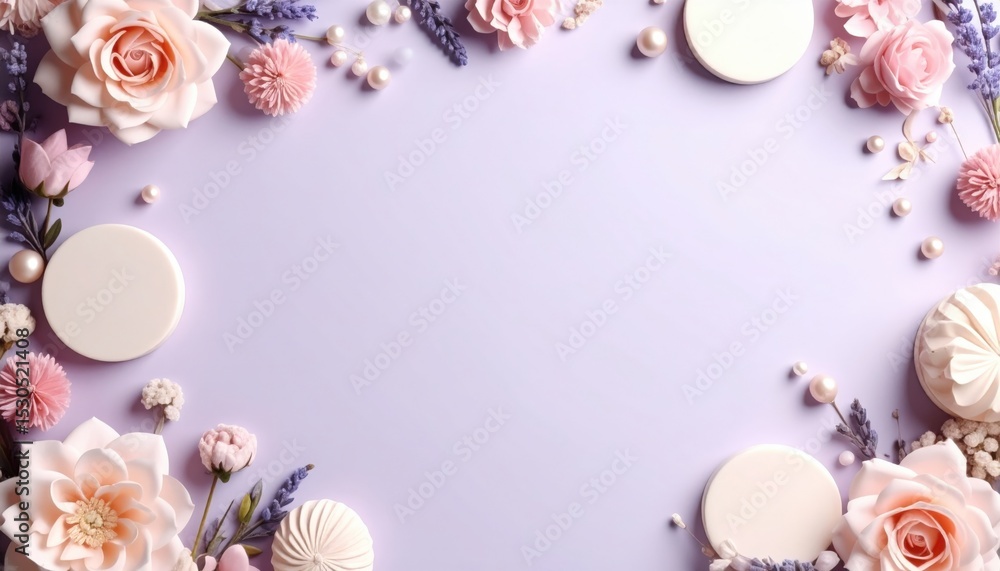 Obraz premium Floral arrangement display studio photography creative aesthetic close-up decorative elements for events