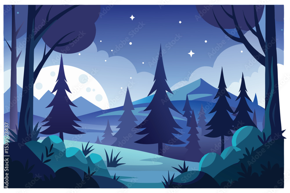 Fototapeta premium Midnight forest
