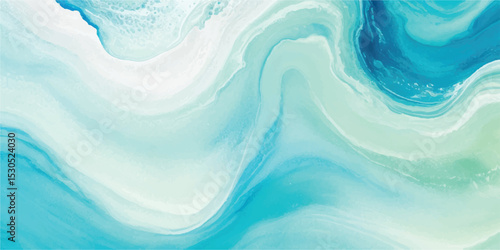 Watercolor wash blending sea and sky elements in delicate blue and green tones. Abstract nature-inspired texture for calm, airy designs.
