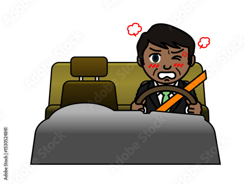 壱A：怒るドライバー南国男性会社員_CS3