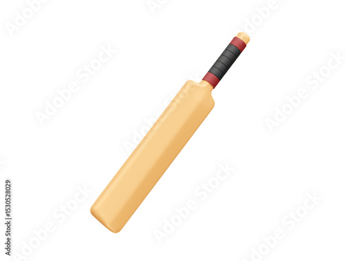 Cricket bat icon 3d rendering illustration 
