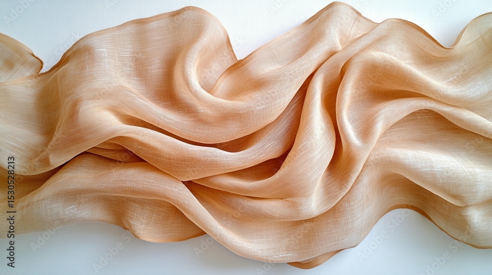 Obraz premium Peach Silk Fabric Drape Texture