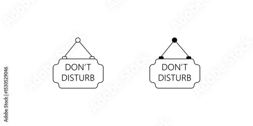 do not disturb set icon with white background vector stock illustration