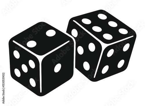 A Pair of Black and White Dice - Gaming and Chance Icon